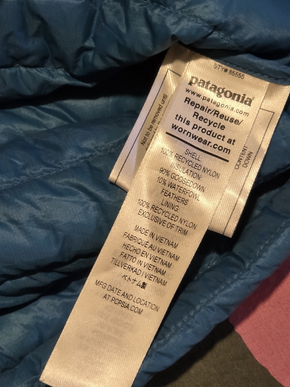 Patagonia Women’s AlpLight Down Quilted Pullover Jacket - Teal Blue - Picture 6 of 9